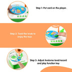 Kids Phonograph Toddler Record Player， with 96 Learning Cards, Early Education Machine Record Player Music Box Storyteller pop Speakers, Gift for Boys and Girls