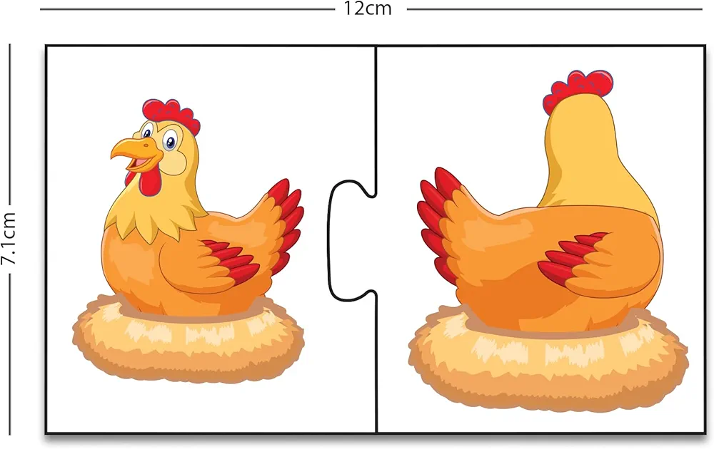 BOOKFORD Match Front & Back of Animals Card Puzzles