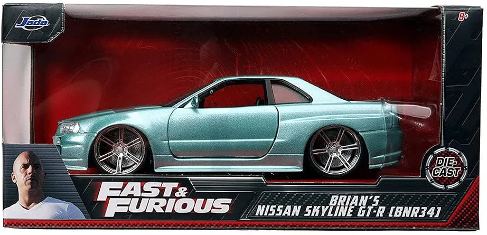 Jada The Fast and The Furious Brians Nissan Skyline GT-R R34 1:24 Die Cast Vehicle