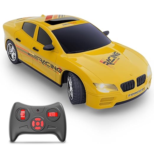 Mirana Tracer Yellow echargeable RC racing car with wireless remote controller Cocoland Toys
