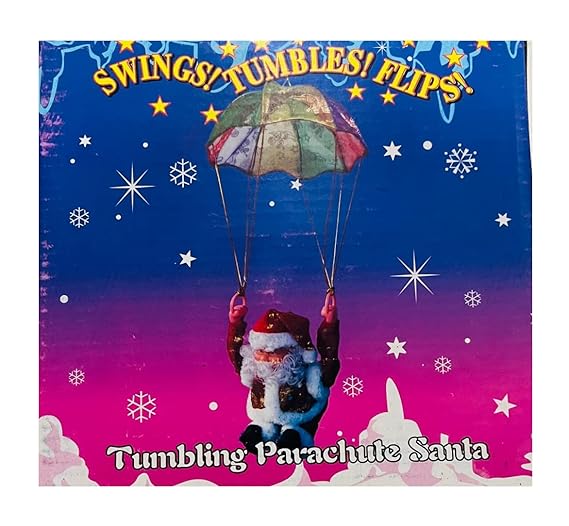 Musical Santa Toys with Tumbling Parachute/Battery Operated Santa with Umbrella and Jingle Bell Music