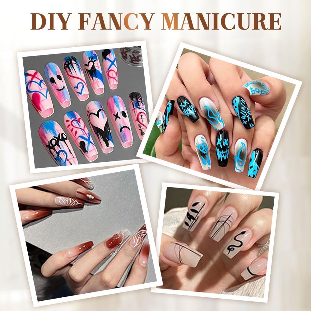Nail Art Markers 0.7mm Nail Art Pens Set 12 Colors for DIY Painting Nails, Drawing