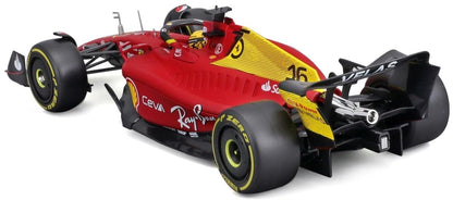 Bburago-1/24 Scale Model Compatible With Ferrari Formula 1 Scuderia Monza Livery 2022 F1-75 Compatible With Charles Leclerc, Red