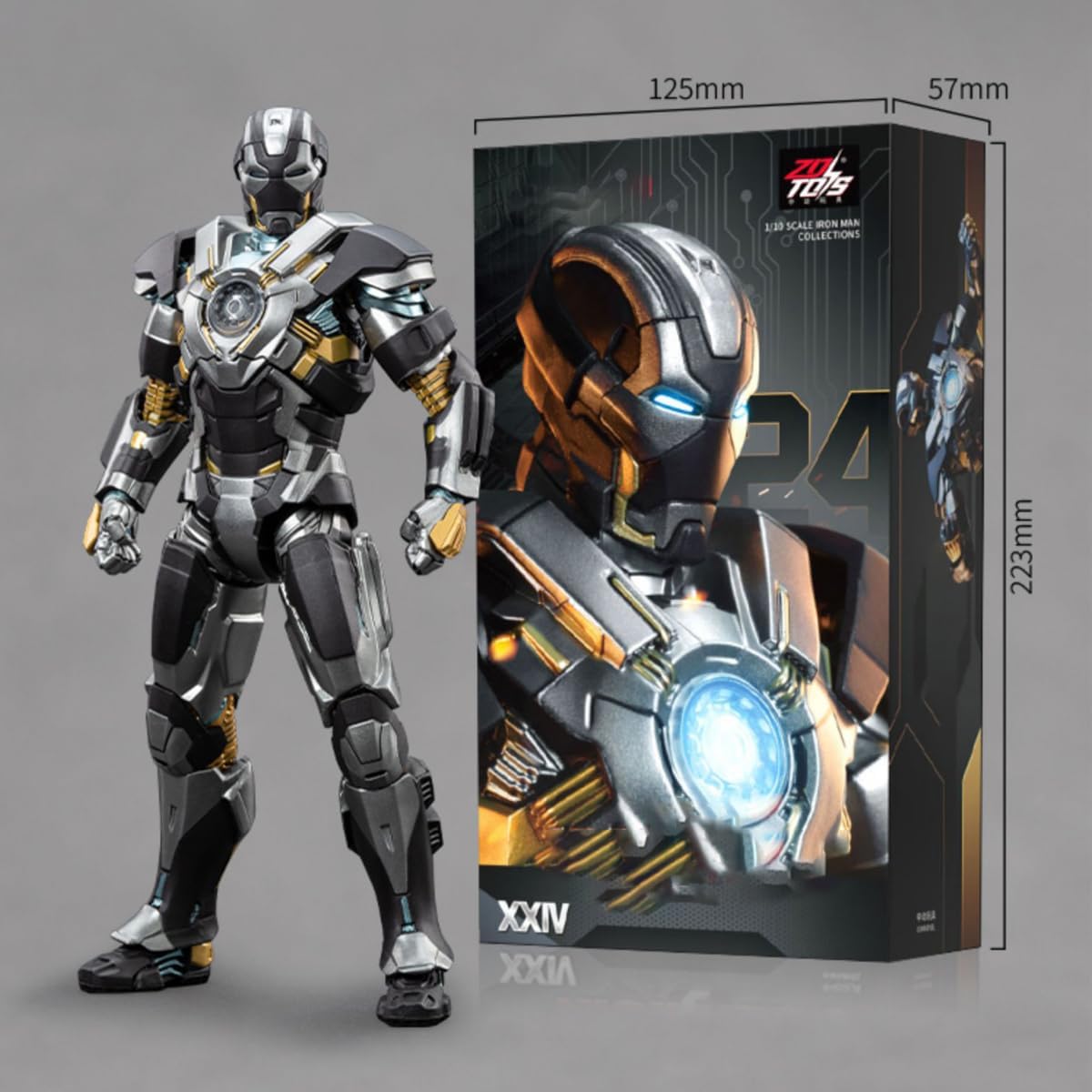 ZD Toys 1/10 Non-Luminous Version Iron Men MK16 Action Figures