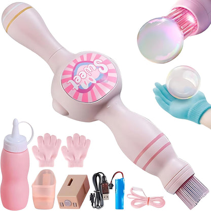 Colorful Smoke Bubble Machine & Stretchy Bubble Mist Wand - Interactive Magic Stretchy Bubble Maker Machine with Stretchy Smoke Effect for Parties, Fun Gift for Kids