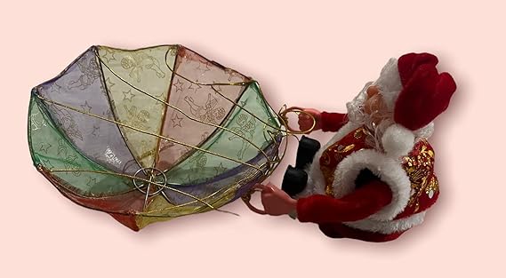 Musical Santa Toys with Tumbling Parachute/Battery Operated Santa with Umbrella and Jingle Bell Music