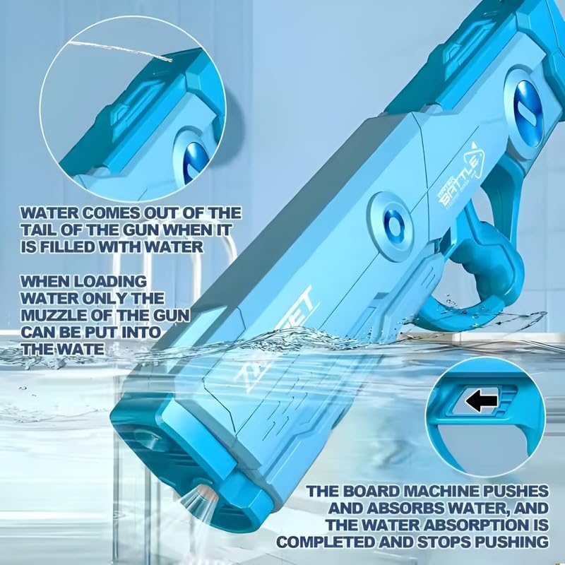 Electric Water Gun Ultra-Large Water Blaster for Adults/Kids | Automatic Water Absorption,Ideal for Holi Water Gun Pool & Beach Fun