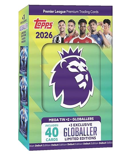 Topps Premier League 2026 - Debut Edition - Trading and Collectible Card Game (Mega Tin 2 - Globallers)