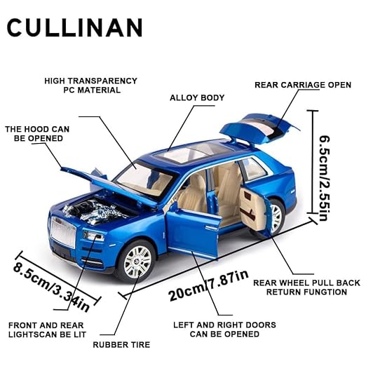 Che Zhi Rolls-Royce Cullinan 1:24 Scale Model Car Blue