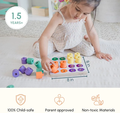 Curious Cub Montessori Shape and Colour Matching Peg Board