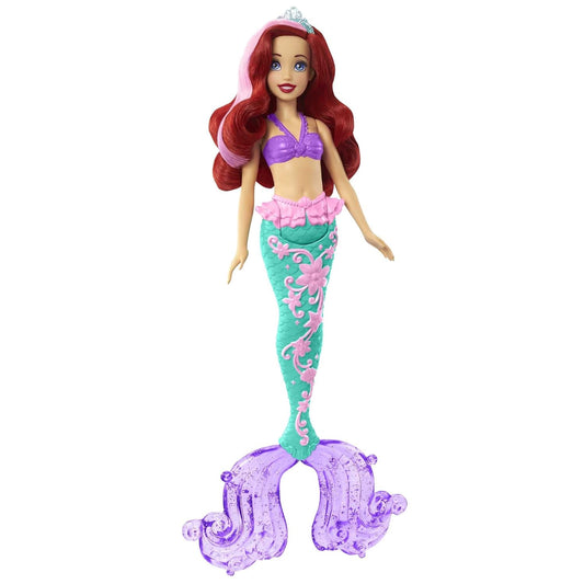 Disney Mattel Princess Toys, Ariel Mermaid Doll with Color-Change Hair and Tail, Color Splash Water Toy Inspired by The Movie