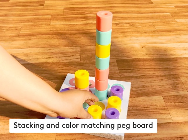 Curious Cub Montessori Shape and Colour Matching Peg Board