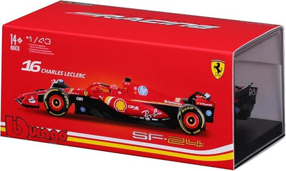 Bburago - 1/43 Scale Model Compatible with Ferrari SF24# 16 Compatible with Charles Leclerc 2024 Race Formula One Miniature