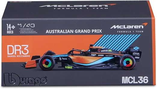 Bburago 1:43 Race McLaren Racing MCL36 (2022) w/ #4 Norris Driver