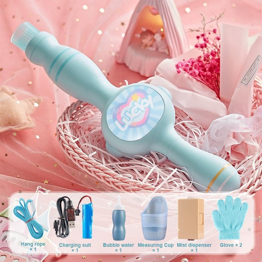 Colorful Smoke Bubble Machine & Stretchy Bubble Mist Wand - Interactive Magic Stretchy Bubble Maker Machine with Stretchy Smoke Effect for Parties, Fun Gift for Kids