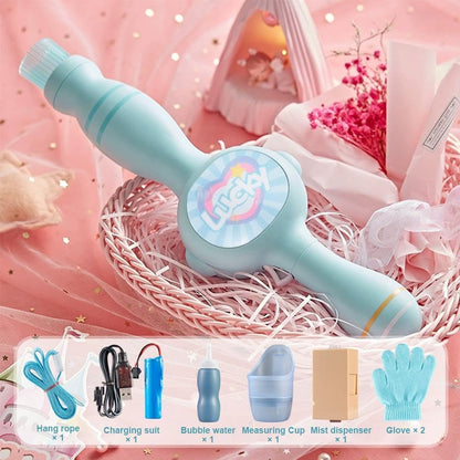 Colorful Smoke Bubble Machine & Stretchy Bubble Mist Wand - Interactive Magic Stretchy Bubble Maker Machine with Stretchy Smoke Effect for Parties, Fun Gift for Kids