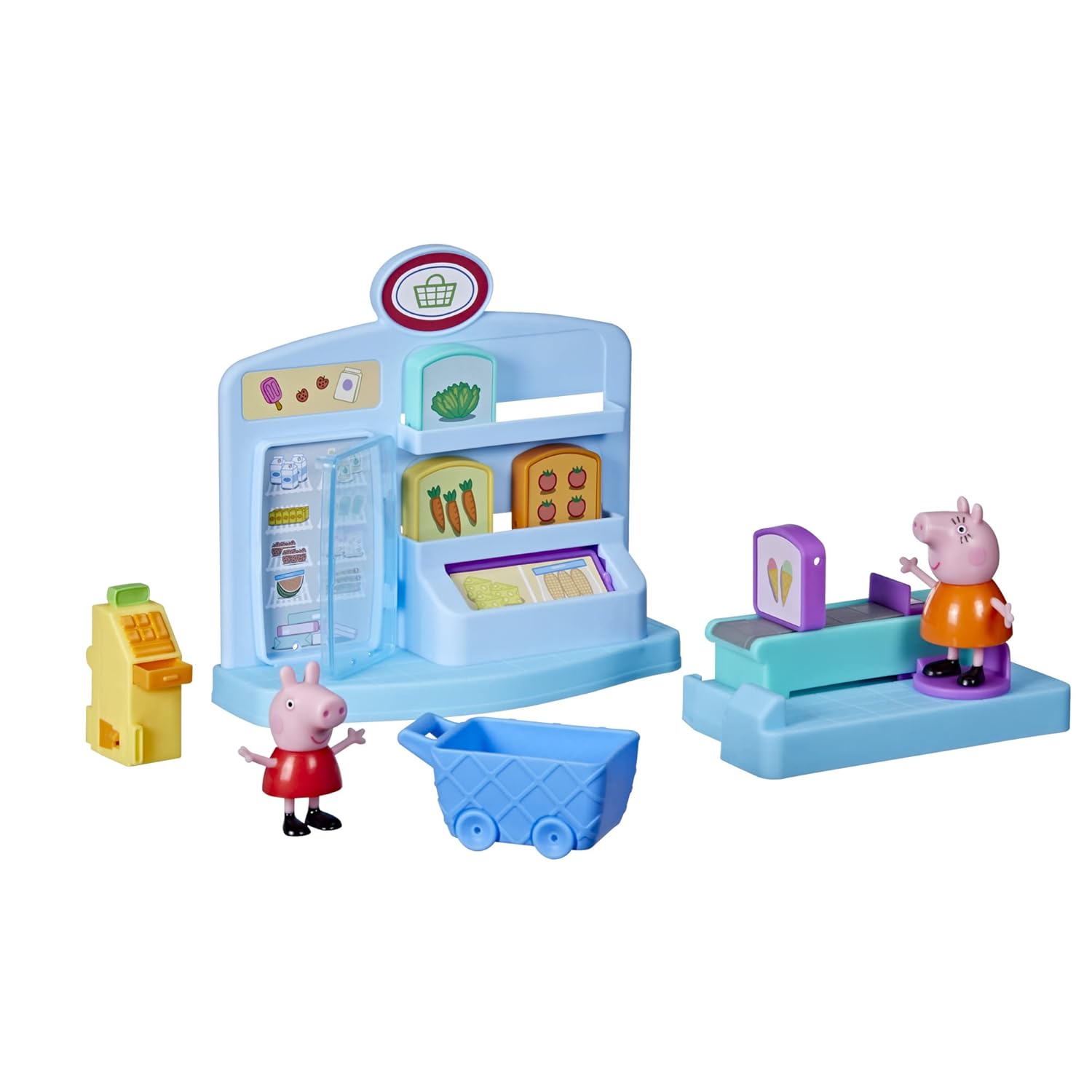 Peppa Pig Pig Peppa Adventures Supermarket Play Set Preschool Toy: 2 Figures, 8 Accessories
