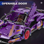 1:18 Scale Pull-Back Racing Car Building Block Set, designed to resemble a supercar.