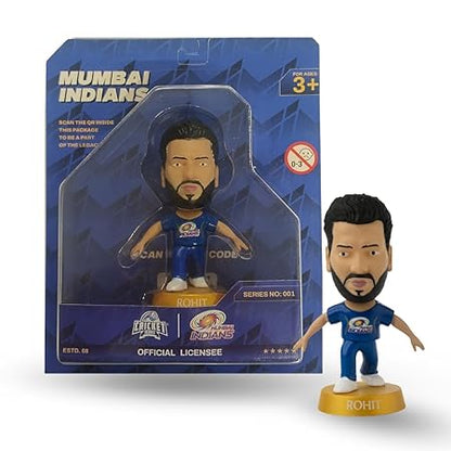 CRICKET ICONS Rohit Sharma Mumbai Indians Collectible Figurine, IPL Edition 360° Rotatable Head, MI Cricket Player for Fans & Collectors Pack of 1