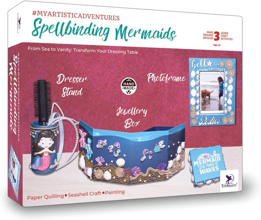 TOYKRAFTT 3-in-1 Craft Kit for Kids| Mermaid themed Kit