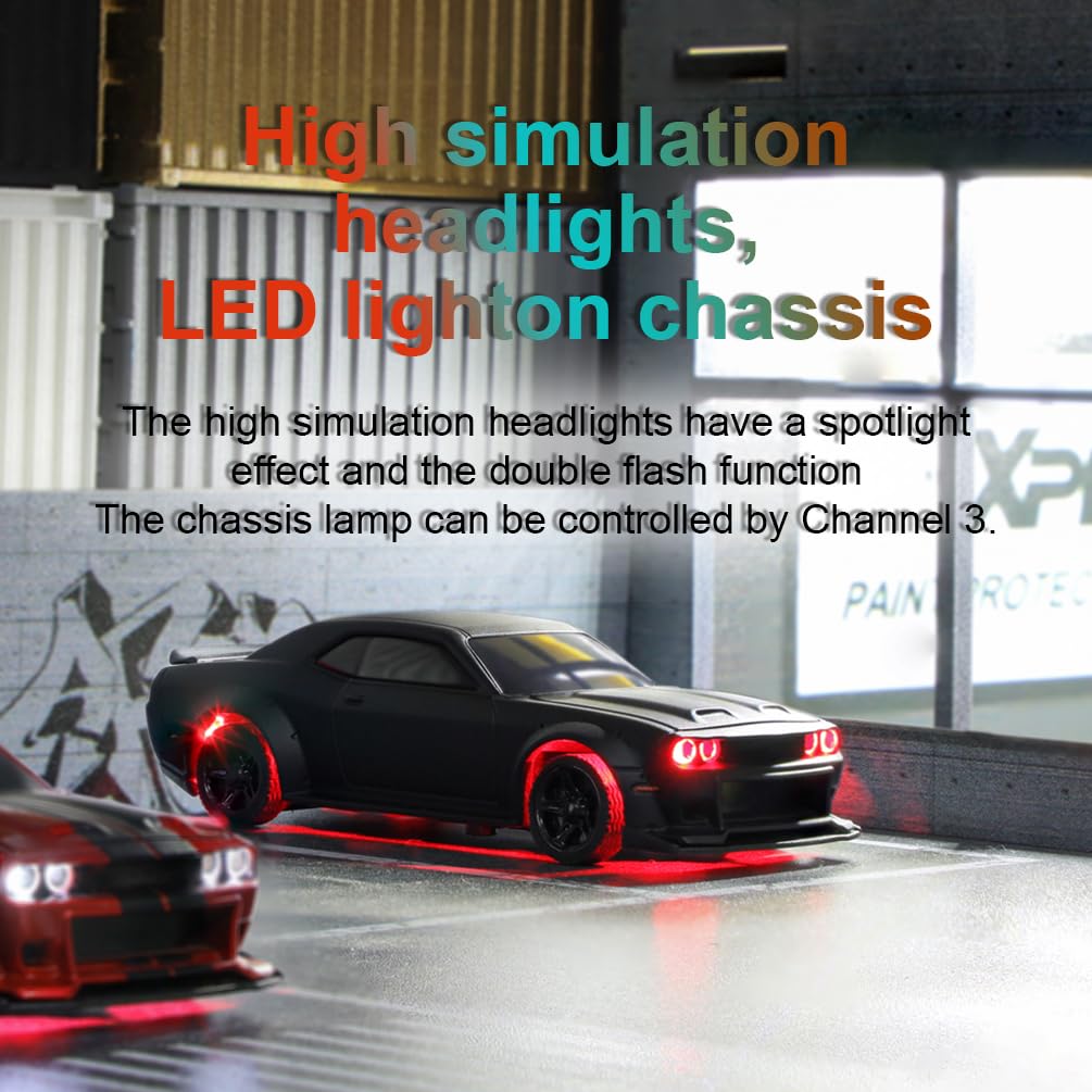 1:76 Turbo Racing Scale RC Sport Car, Table Racing Remote Control Mini Model Car Full Proportional Rtr Kit Toys (C75-Black