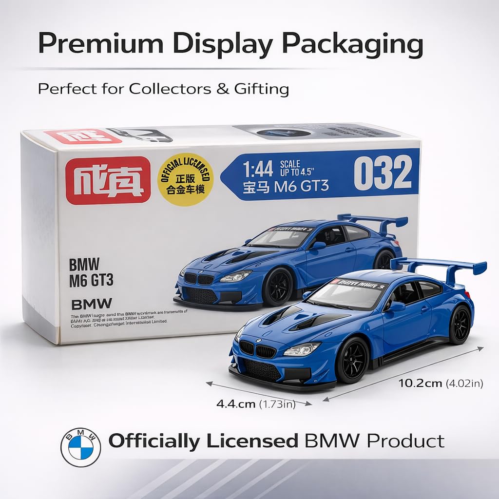MSZ Official Licensed BMW M6 GT3 Diecast Model Car 1:43 Scale