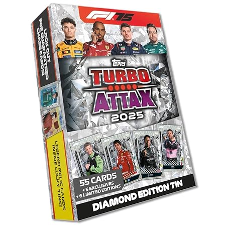 Topps Turbo Attax Formula 1 2025 Trading and Collectible Card Game (Mega Tin - Diamond Edition)