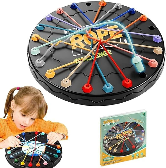 Rope Untangling Puzzle Game, Educational Strategy Board Game for Kids & Adults, Family Travel Party Games with Multi-Level Challenges, Gifts for All Ages