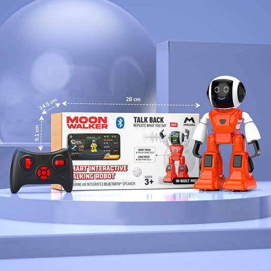 Mirana Moonwalker | Smart Interactive Chat-GPT AI Robot Toy for Kids | USB Rechargeable Type-C | AR Games & in-Built Bluetooth Speaker | Remote & App Controlled | Gift for Boys & Girls 2+ Years (Red)