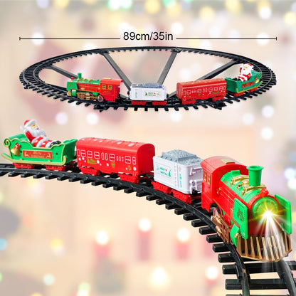 Christmas Train Set - Christmas Train Toy with Light & Sound for Boys Girls, Train Toy Set Around Under The Christmas Tree, Best Decoration Indoor