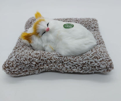 Sleeping Cat Plush Toy Car Interior Dashboard Decorative ABS Soft