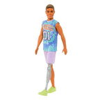 Barbie® Ken® Fashionistas™ Doll #212 with Prosthetic Leg, Wearing Los Angeles Jersey and Purple Shorts with Sneakers