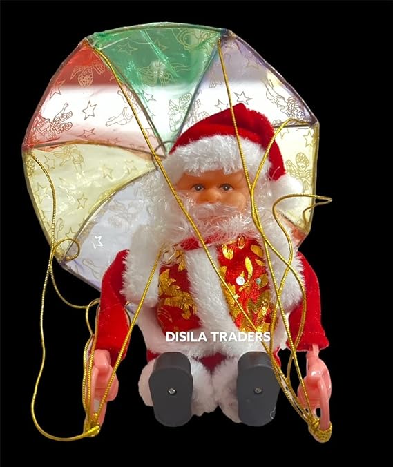 Musical Santa Toys with Tumbling Parachute/Battery Operated Santa with Umbrella and Jingle Bell Music