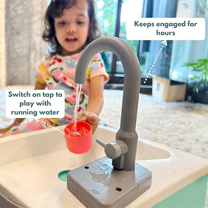 Curious Cub Running Water Play Sink for Kids | Fun Toddler Sink with Faucet