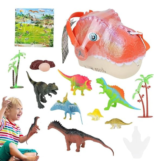 TOYARTSY Dinosaur Head Pouch Kit - Dinosaur Toy Animal Toys Storage Bag, Realistic and Fun Kids Dinosaur Sling Bag for Children's Day Christmas Winwon