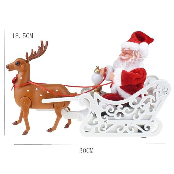 Santa Claus Doll Electric Universal Car Toy with Music for Christmas Gift Decoration