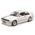 Burago May Cheong Group BMW M3 Series 1988 BBS Rims and M Strips Model Car 1:24 Scale Toy for Children Collectable from 3 Years 21100W,White
