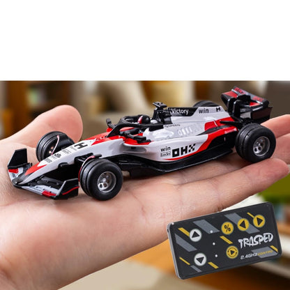 1:64 Die cast Metal F1 Mini RC Racing car with LED Lights | 2.4GHz Remote Control Car | 3 Speed Adjustable, USB Rechargeable Alloy RC Car for Kids & Adults Indoor/Outdoor Racing