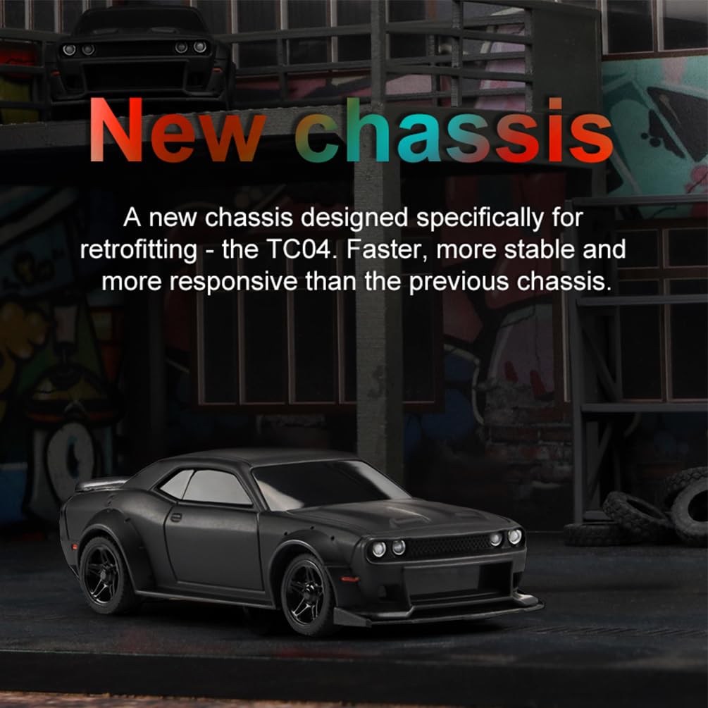 1:76 Turbo Racing Scale RC Sport Car, Table Racing Remote Control Mini Model Car Full Proportional Rtr Kit Toys (C75-Black