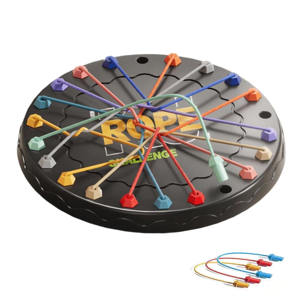 Rope Untangling Puzzle Game, Educational Strategy Board Game for Kids & Adults, Family Travel Party Games with Multi-Level Challenges, Gifts for All Ages