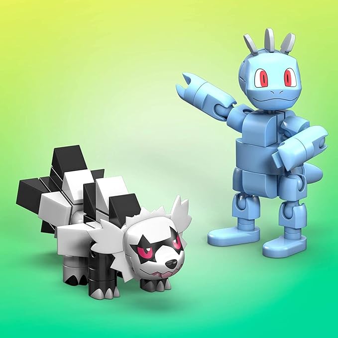 Mega Construx Pokemon Machop Vs. Galarian Zigzagoon Construction Set, Building Toys