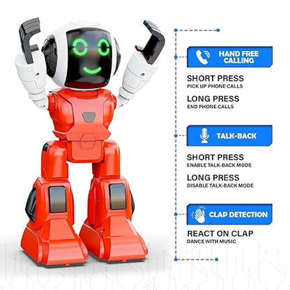 Mirana Moonwalker | Smart Interactive Chat-GPT AI Robot Toy for Kids | USB Rechargeable Type-C | AR Games & in-Built Bluetooth Speaker | Remote & App Controlled | Gift for Boys & Girls 2+ Years (Red)