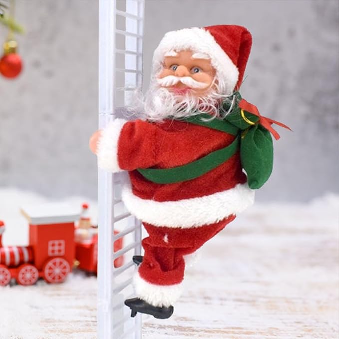 Electric Climbing Ladder Santa Claus for Xmas Ornament Christmas Decorations | 1 Electric Climbing Ladder Santa Claus