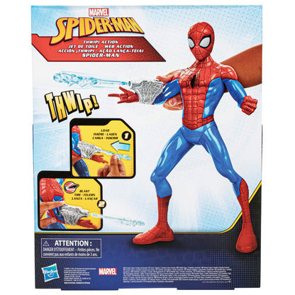 Marvel Spider-Man Thwip Action Figure, 13-Inch-Scale Action Figure, Super Hero Toys for Kids, Ages 5 and Up, Web Blaster Accessories Included