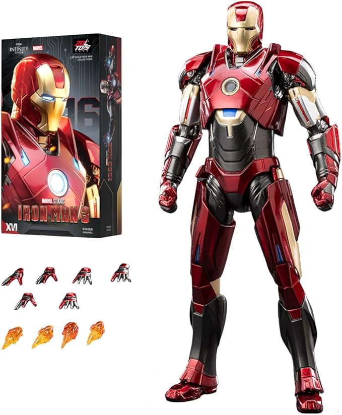ZD Toys 1/10 Non-Luminous Version Iron Men MK16 Action Figures