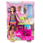 Barbie® Playset with Pet Playhouse, Doll (Brunette, Petite), Puppy and Bunny Pets