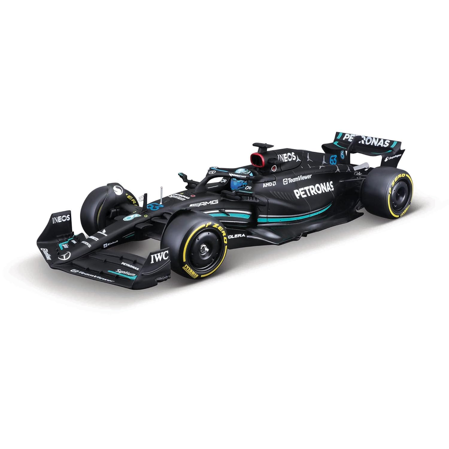 Bburago Mercedes W14 Russell 1:24 F1 Model Front View Cocoland Toys
