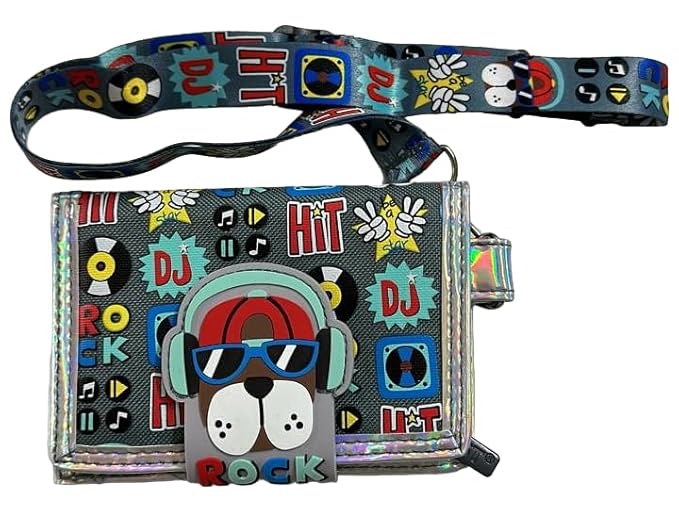 3D Dog Print Kids Wallet for Girls Boys | Trifold Canvas Wallet for Kids