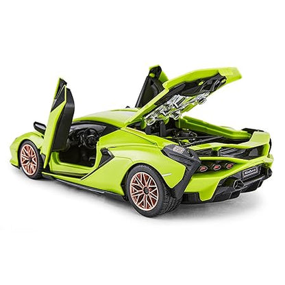 RASTAR RC Car Kits to Build, 1/18 Lamborghini Sian Supercar Assembly Building Kit with Remote Controller, 72PCs, STEM Kits for Kids and Adult, Ages 8+, Green
