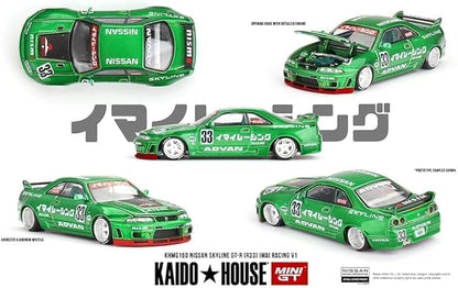 Kaido House x Mini GT 1:64 Nissan Skyline GT-R (R33) Imai Racing V1 Green Limited Edition KHMG150